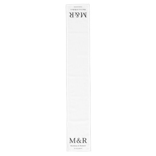 Chemin De Table Long Custom Couple Monogram Wedding Table Runner (Devant)