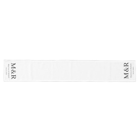Chemin De Table Long Custom Couple Monogram Wedding Table Runner (Horizontal)