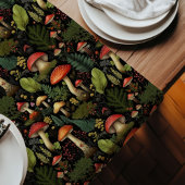 Chemin De Table Long Custom Nature Table Runner Mushrooms & Ferns
