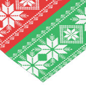 CHEMIN DE TABLE LONG DÉCORATIONS DE NOËL DESIGN ROUGE BLANC VERT (Coin)