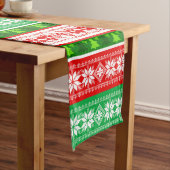 CHEMIN DE TABLE LONG DÉCORATIONS DE NOËL DESIGN ROUGE BLANC VERT (In Situ)