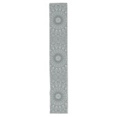 Chemin De Table Long Design Motif en gris et argent Mandala (Devant)