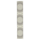 Chemin De Table Long Design Motif en mandala beige et taupe (Devant)