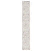 Chemin De Table Long Design Motif en mandala beige et taupe (Devant)