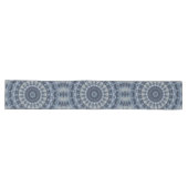 Chemin De Table Long Design Motif Mandala bleu et argent (Horizontal)