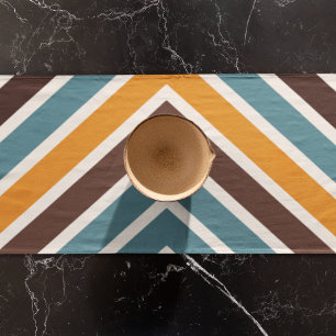 Chemin De Table Long Diagonale à bandes multicolores