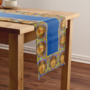 Chemin De Table Long Dindon de Thanksgiving en verre coloré 40,6 cm x