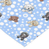 Chemin De Table Long Doodle Chiens Blue Table Runner (Coin)