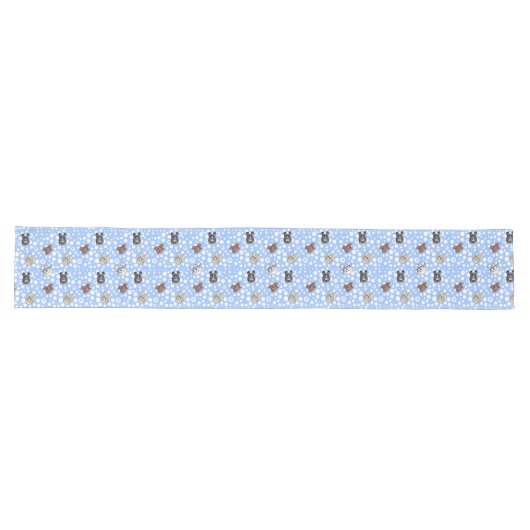 Chemin De Table Long Doodle Chiens Blue Table Runner (Horizontal)