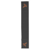 Chemin De Table Long Dragon flamboyant sur noir (Devant)