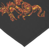 Chemin De Table Long Dragon flamboyant sur noir (Coin)
