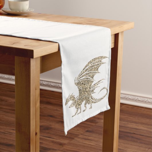 Chemin De Table Long Dragon Mosaïque Doré Incroyable (In Situ)