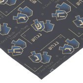 Chemin De Table Long Dreidels de Hanukkah Bleu Grand Miracle (Coin)