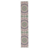 Chemin De Table Long Earth Tone Vert et Brown Mandala Motif (Devant)