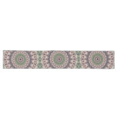 Chemin De Table Long Earth Tone Vert et Brown Mandala Motif (Horizontal)
