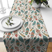 Chemin De Table Long Eclectique Ethnic Runner Feathers Flèches Thème