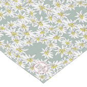 Chemin De Table Long Edelweiss Son de la musique Floral Alpine Sage Gre (Coin)