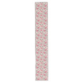 Chemin De Table Long Élégance florale rose et gris doux (Devant)