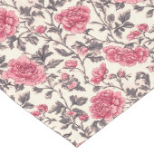 Chemin De Table Long Élégance florale rose et gris doux (Coin)