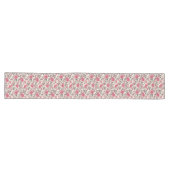 Chemin De Table Long Élégance florale rose et gris doux (Horizontal)
