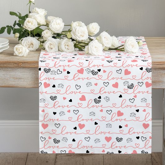 Chemin De Table Long Elegant Anniversary Love Lettering Table Runner