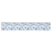 Chemin De Table Long Elegant Blue French Toile Roses Floral Table Runne (Horizontal)