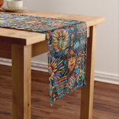 Chemin De Table Long Élégant Cyan "Tapisserie pré-colombienne" Runner t (In Situ)