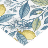 Chemin De Table Long Elegant Mediterranean Lemon Botanical Navy (Coin)