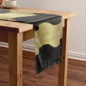 Chemin De Table Long Élégant noir et or (In Situ)