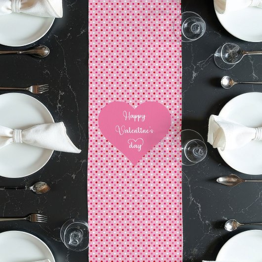 Chemin De Table Long Elegant Pink Red Hearts Valentine Gift Runner