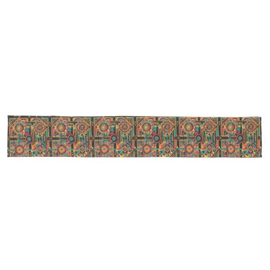 Chemin De Table Long Elégant Turquoise "Aztec Dream" Coureur de table d (Horizontal)