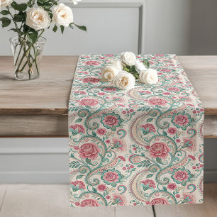 Chemin De Table Long Élégant Victorian Floral Table Runner Vintage