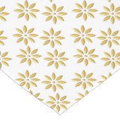 Chemin De Table Long Élégantes fleurs d'or motif blanc (Coin)