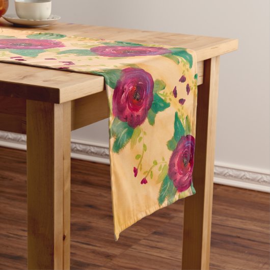 Chemin De Table Long Fancy Burgundy Rose Runner (In Situ)