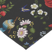 Chemin De Table Long Faux Fleurs Brodées Rouge & Bleu (Coin)