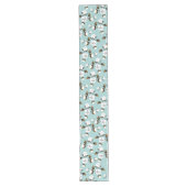 Chemin De Table Long Ferme Fleurs de coton rustique et Turquoise (Devant)