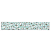 Chemin De Table Long Ferme Fleurs de coton rustique et Turquoise (Horizontal)