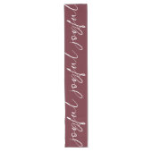 Chemin De Table Long Festif Joyful White Calligraphie Bourgogne (Devant)