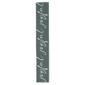 Chemin De Table Long Festif Joyful White Calligraphy Dark Green (Devant)