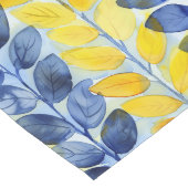Chemin De Table Long Feuilles jaune et bleu (Coin)
