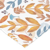 Chemin De Table Long Feuilles orange et bleu brûlés (Coin)