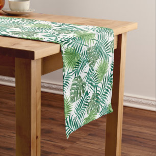 Chemin De Table Long Feuilles Plantes tropicaux