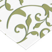 Chemin De Table Long Feuilles qui défilent en olive (Coin)