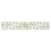 Chemin De Table Long Feuilles qui défilent en olive (Horizontal)