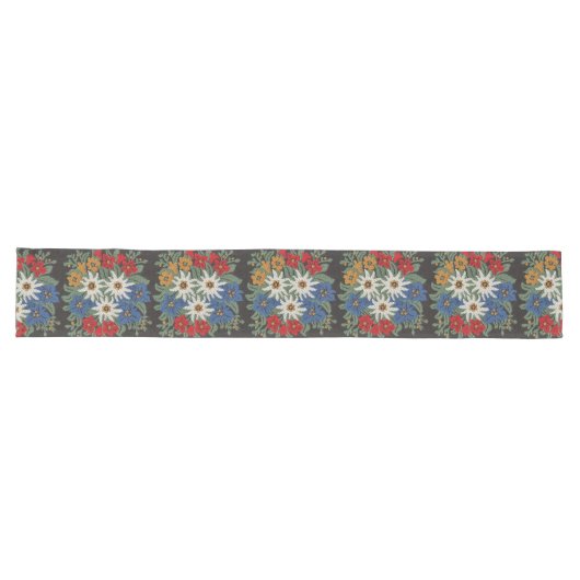 Chemin De Table Long Fleur alpine suisse Edelweiss (Horizontal)