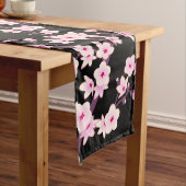 Chemin De Table Long Fleur de cerisier rose noir (In Situ)