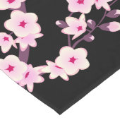 Chemin De Table Long Fleur de Cerisier Rose Noir (Coin)