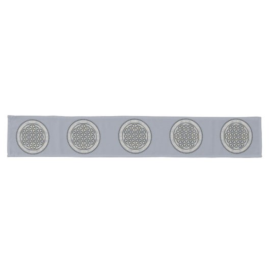 Chemin De Table Long Fleur de vie / Blume des Lebens - Button IX (Horizontal)