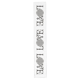 Chemin De Table Long Fleur de vie - LOVE lettrage tatouage noir
