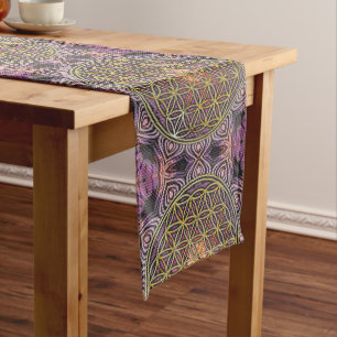 Chemin De Table Long Fleur de vie - tricot sans couture motif V
